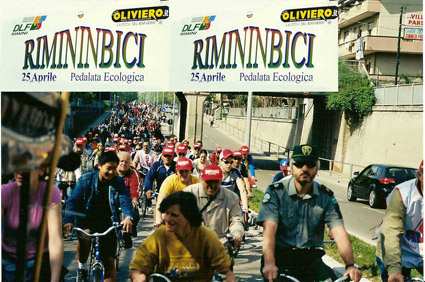 Manifestazione del 25 Aprile Rimininbici organizzata dal DLF Rimini con la collaborazione del gruppo Ciclistico del DLF stesso.