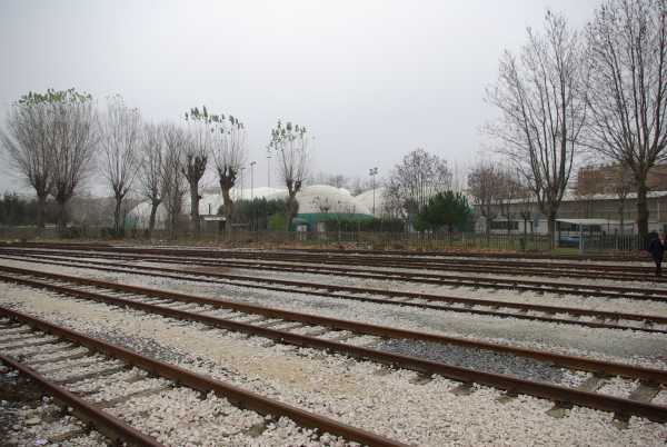  Una veduta del DLF Rimini in veste invernale: sulla destra si intravede il bocciodromo. 