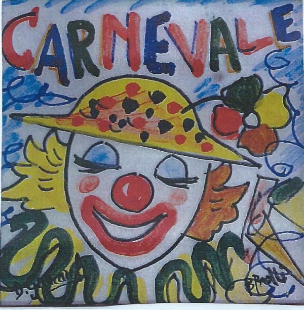 Disegno di Duilio Ganzaroli su ceramica di Bruno Brolli.